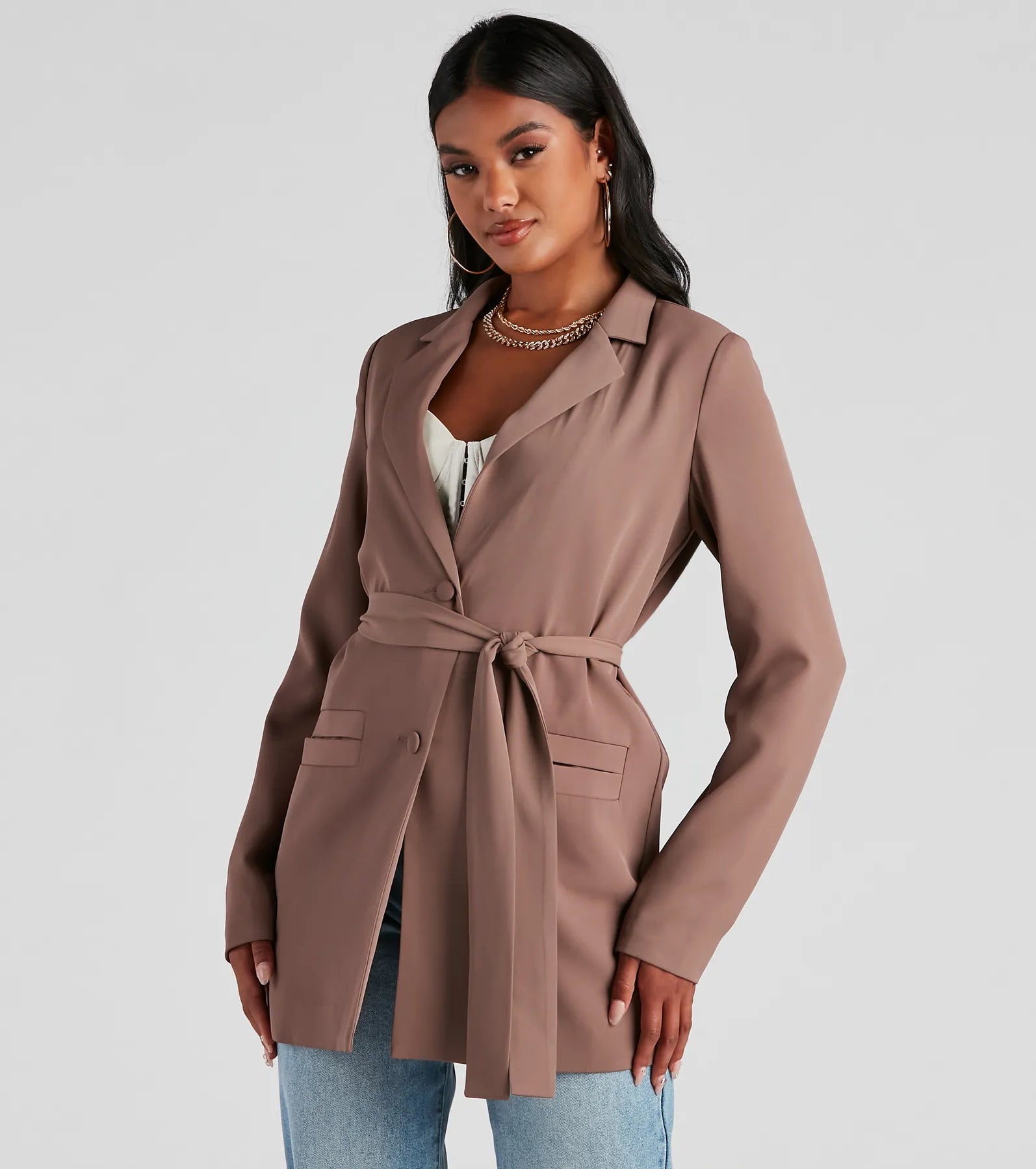 Seriously Chic Woven Long Blazer - Image 3