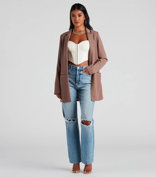 Seriously Chic Woven Long Blazer - Image 5