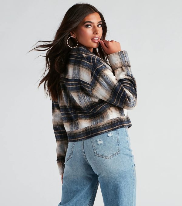 Keep It On Check Plaid Crop Jacket - Image 2