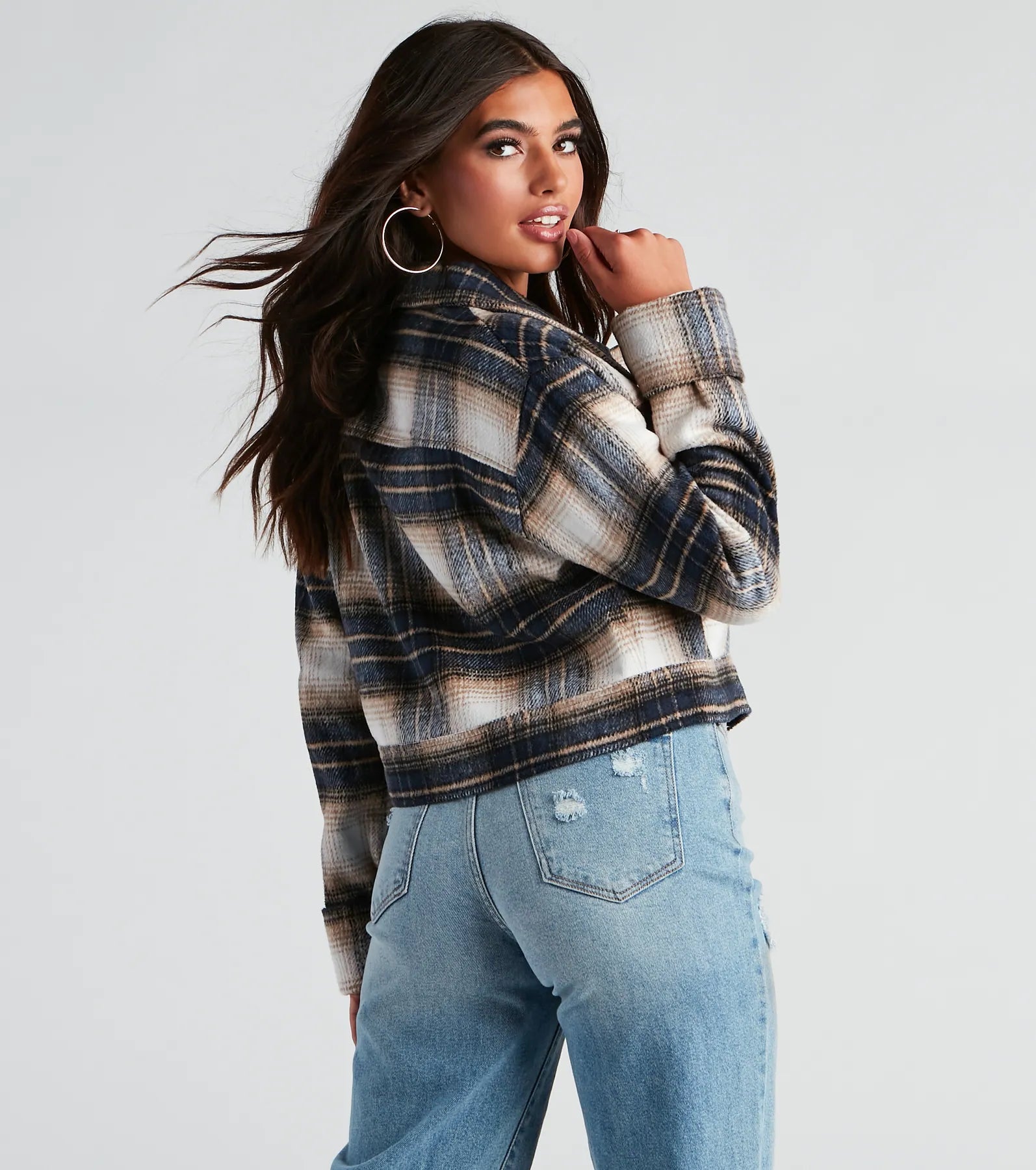 Keep It On Check Plaid Crop Jacket - Image 2