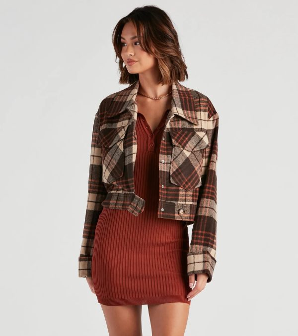 Keep It On Check Plaid Crop Jacket - Image 5