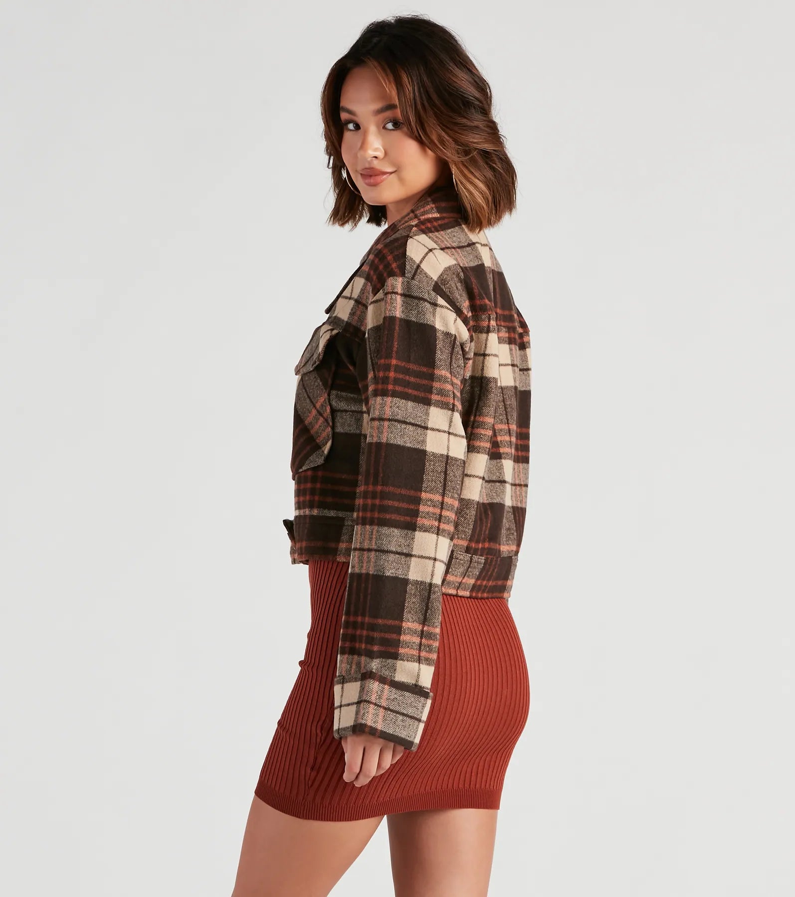 Keep It On Check Plaid Crop Jacket - Image 6