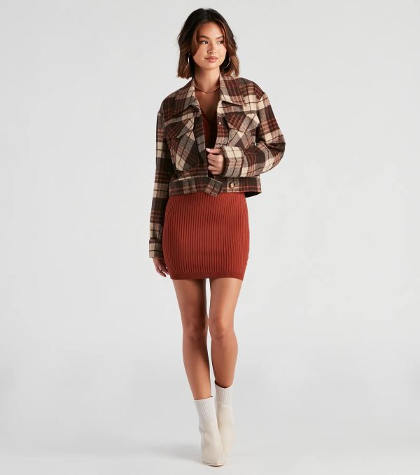 Keep It On Check Plaid Crop Jacket - Image 7
