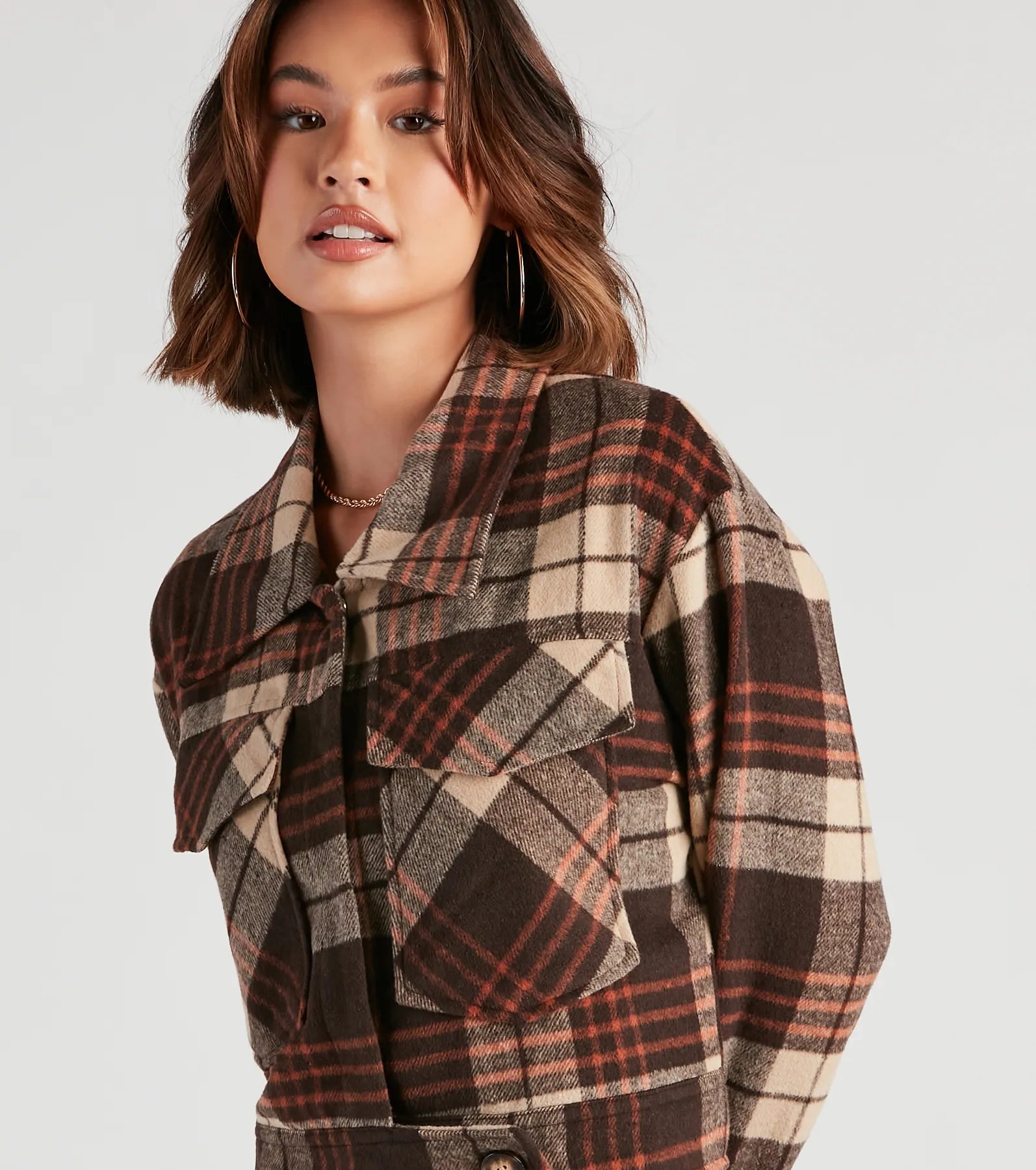 Keep It On Check Plaid Crop Jacket - Image 8