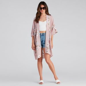 Blissful Blooms Crepe Floral Kimono