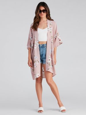 Blissful Blooms Crepe Floral Kimono