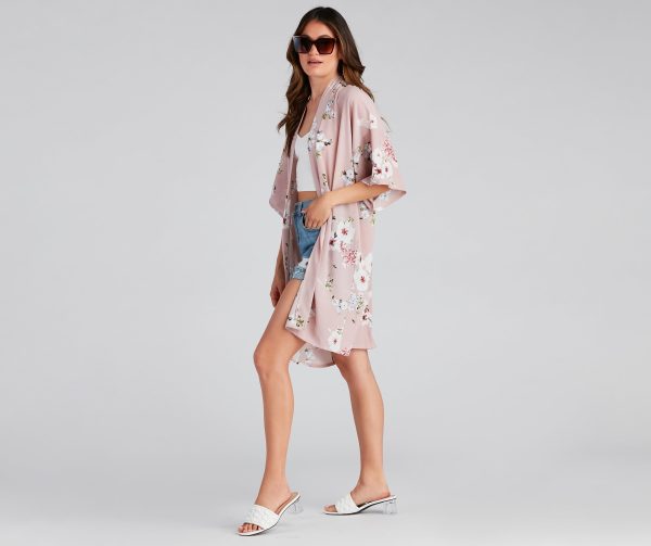 Blissful Blooms Crepe Floral Kimono - Image 3