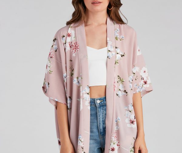 Blissful Blooms Crepe Floral Kimono - Image 4