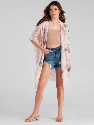Floral Fling Flowy Sleeve Kimono