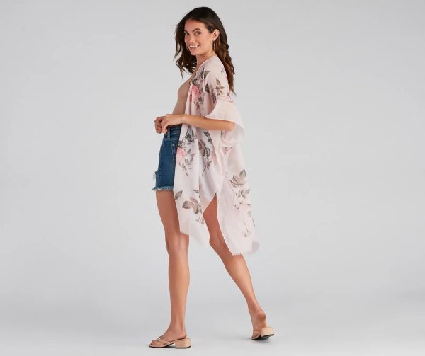 Floral Fling Flowy Sleeve Kimono - Image 2