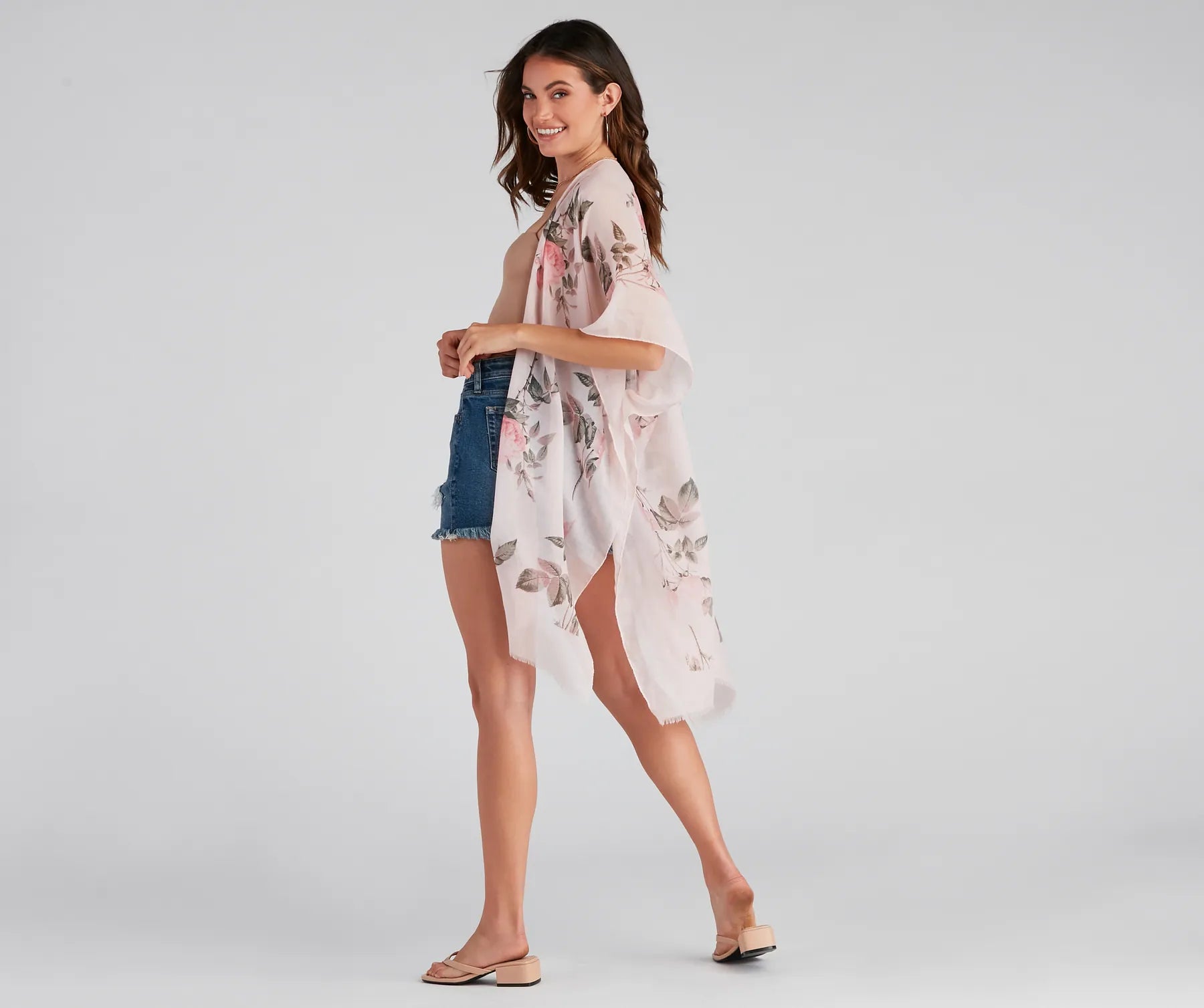 Floral Fling Flowy Sleeve Kimono - Image 2