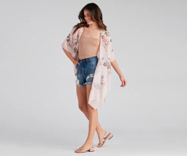 Floral Fling Flowy Sleeve Kimono - Image 3