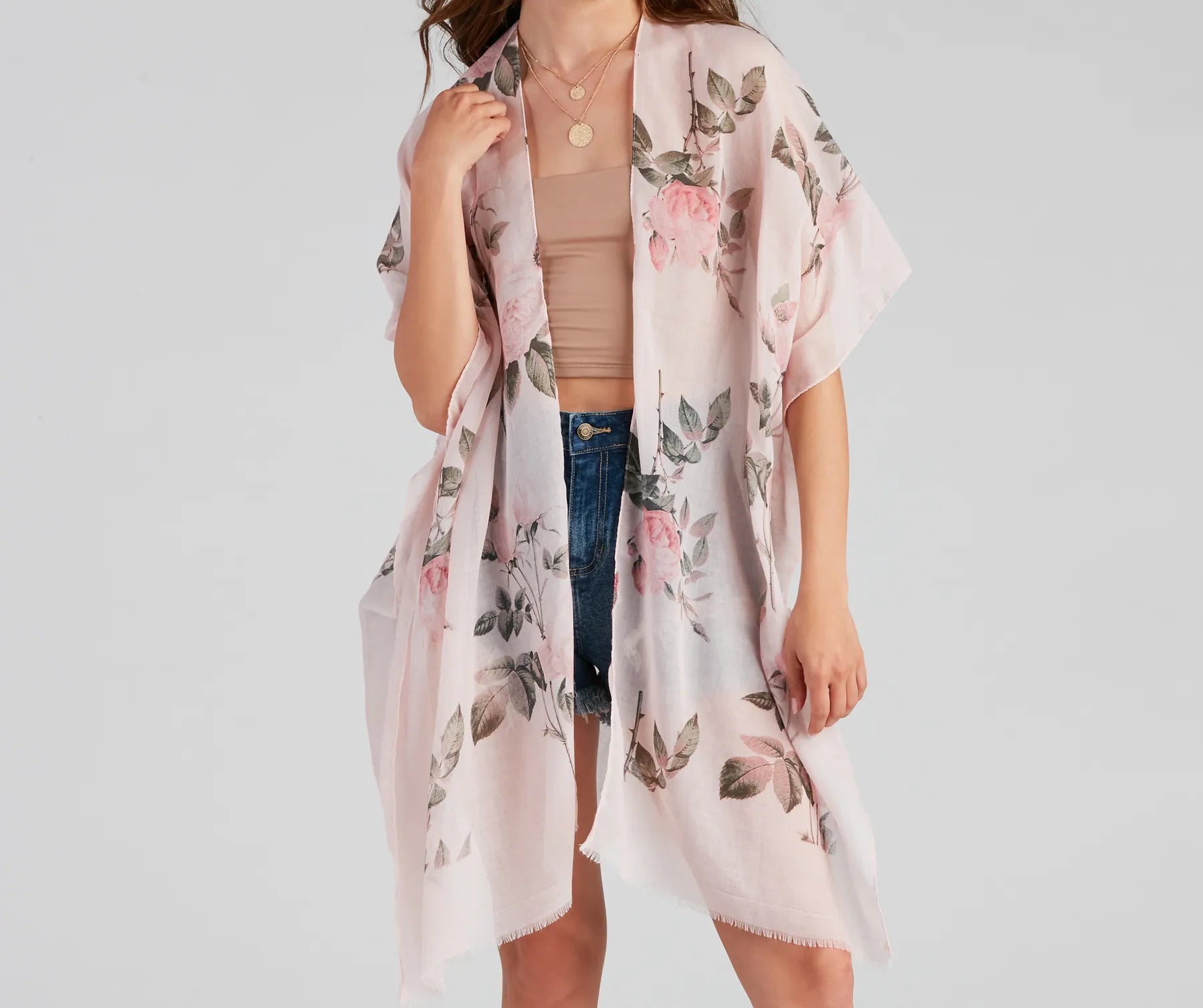 Floral Fling Flowy Sleeve Kimono - Image 4