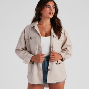 Cool Layers Woven Oversized Shacket