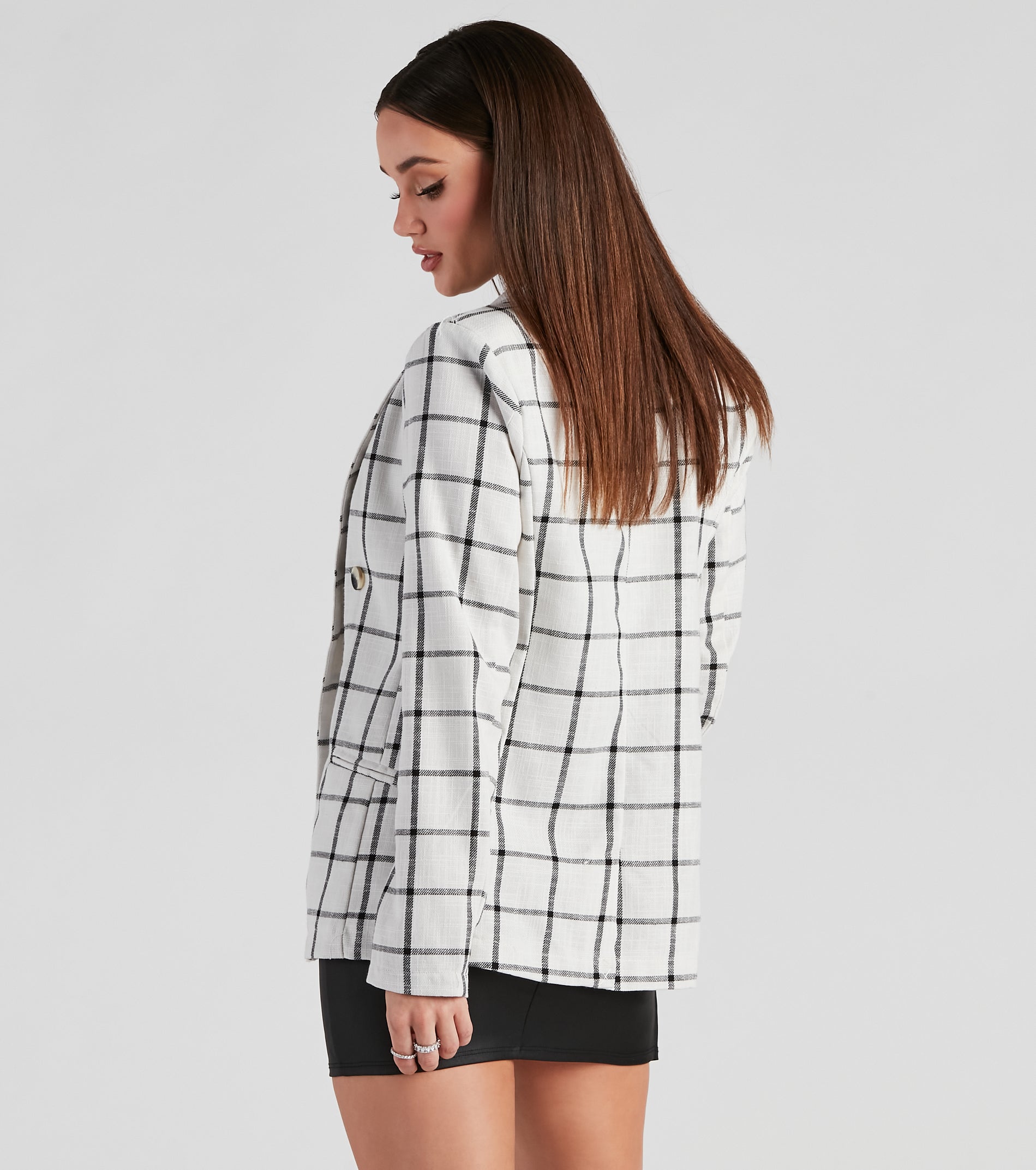 Making Moves Plaid Woven Blazer - Image 4