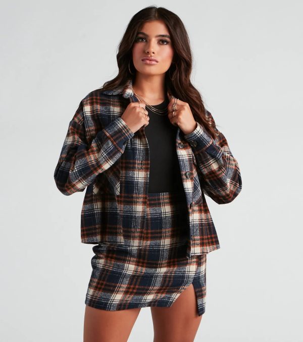 Hometown Girl Plaid Crop Shacket - Image 2
