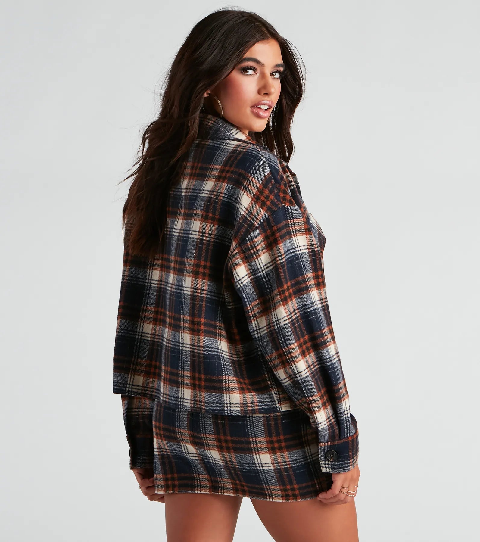 Hometown Girl Plaid Crop Shacket - Image 3