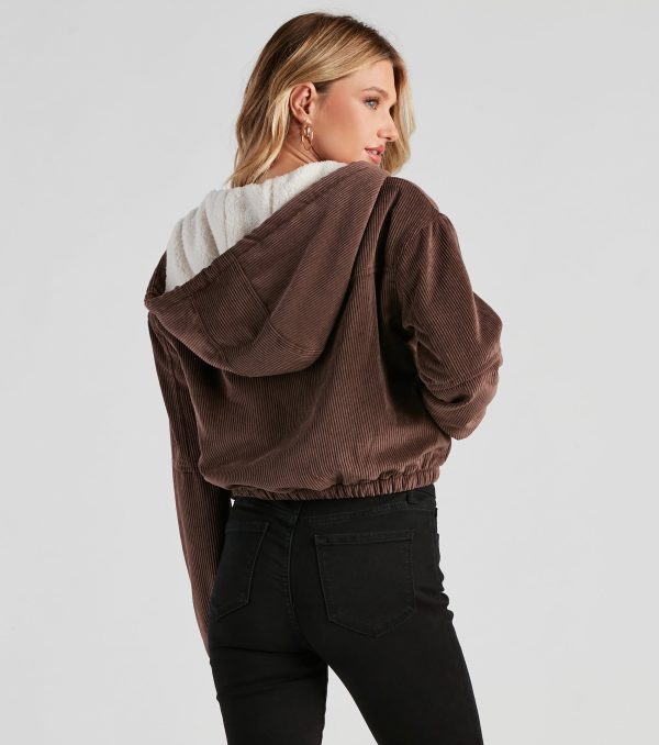 Corduroy Cutie Cropped Sherpa Jacket - Image 10