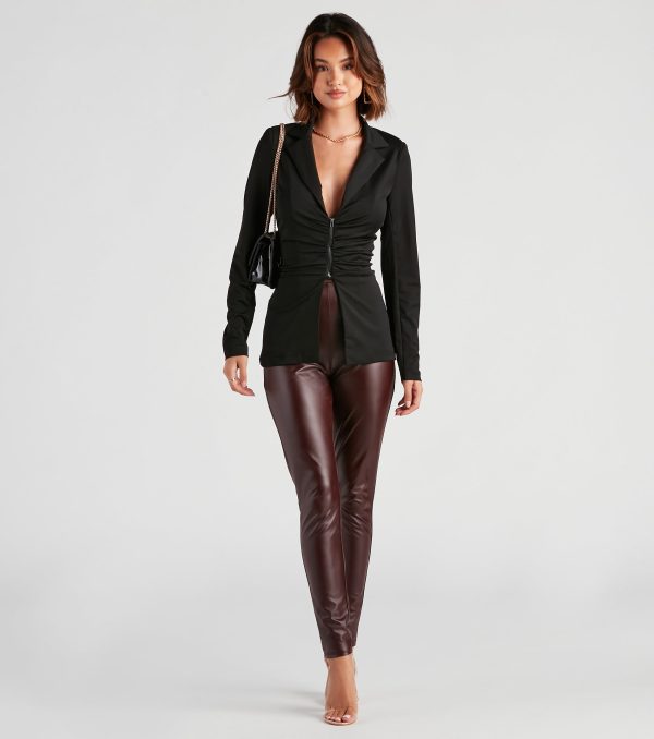 She's The Boss Zip Front Blazer - Image 3