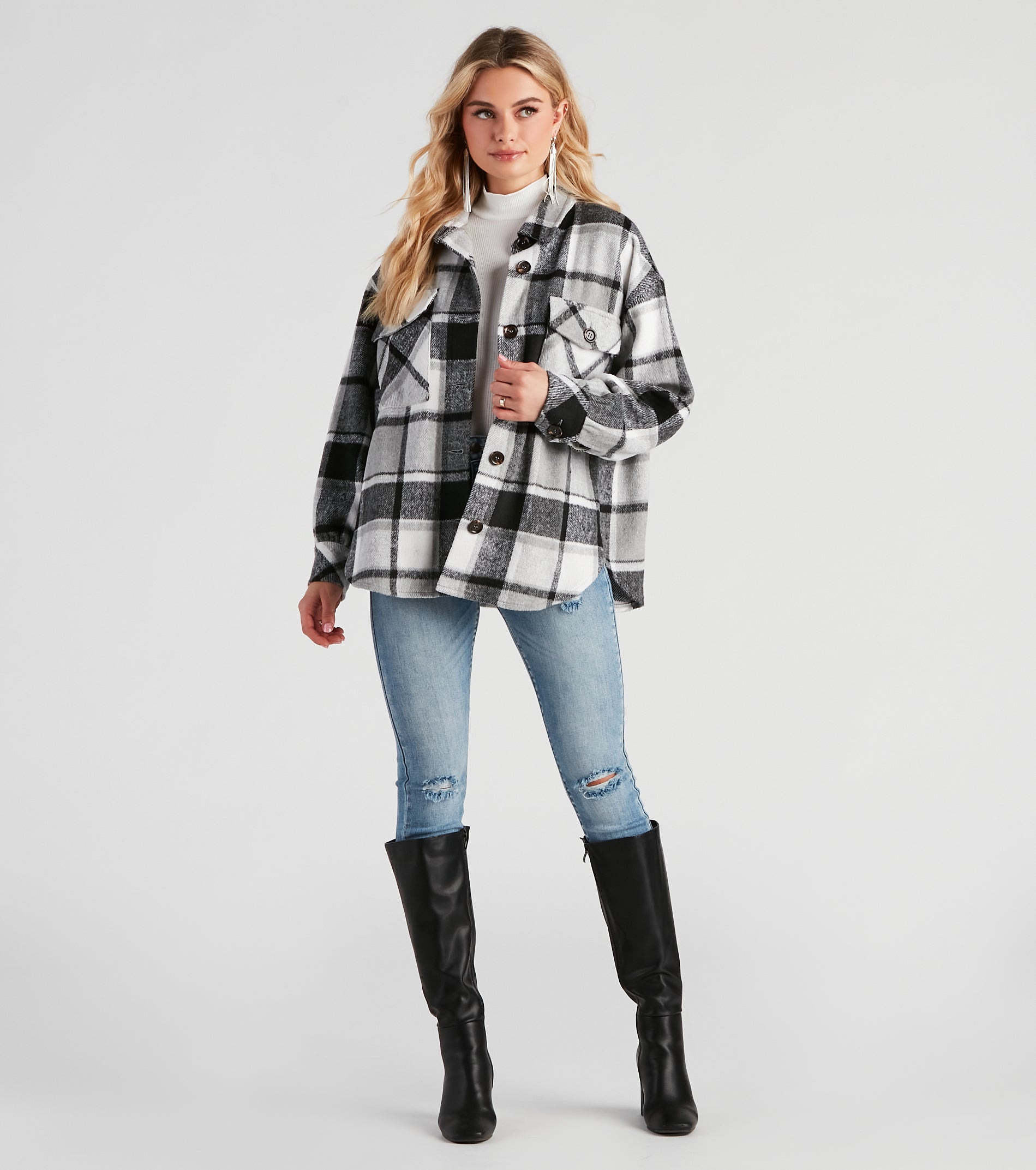 True And Trendy Plaid Shacket - Image 12