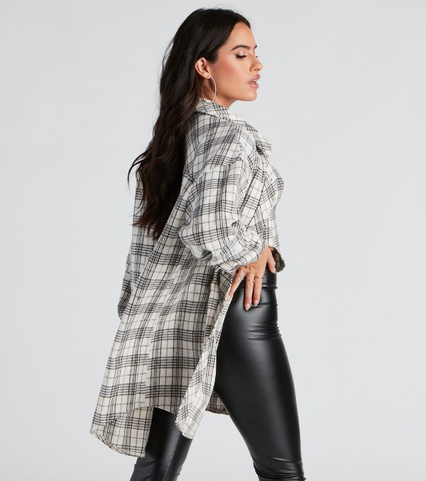 Season Of Flannel Plaid Shacket - Image 2
