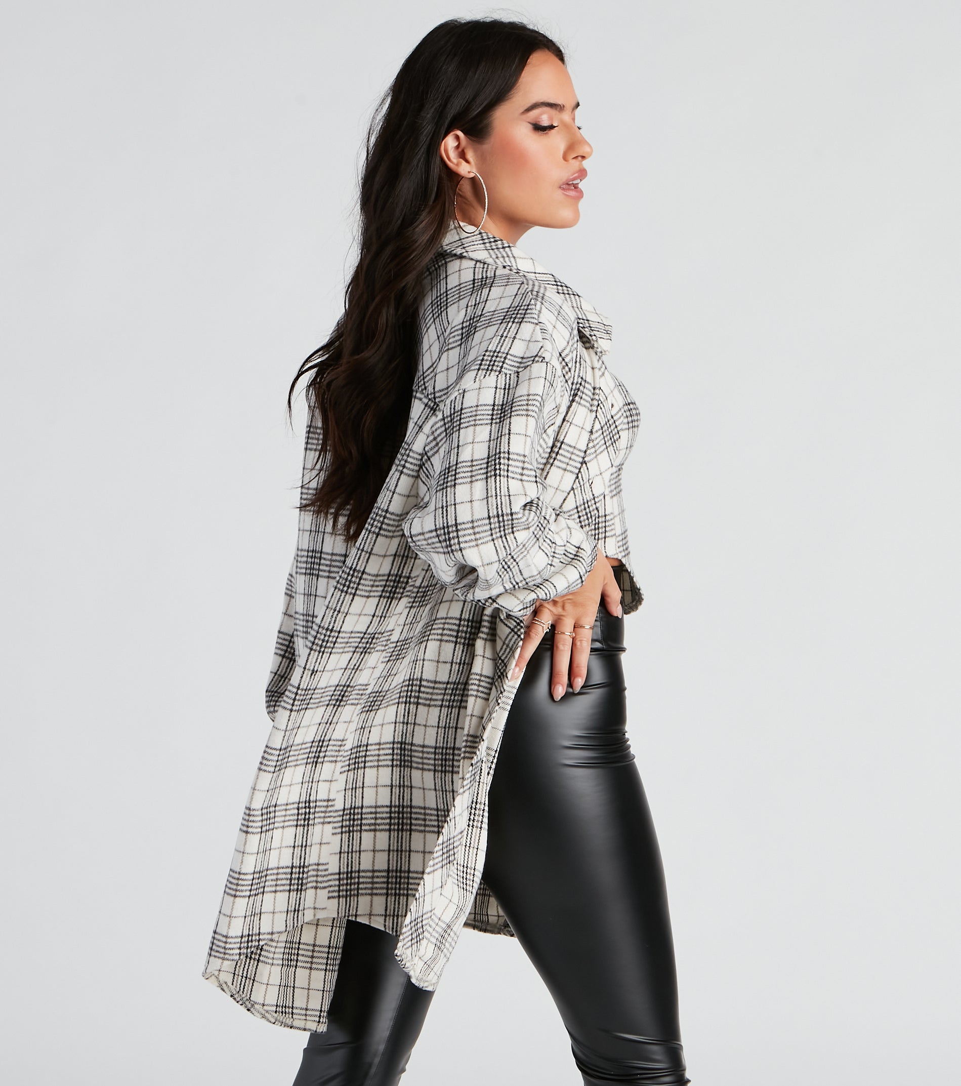 Season Of Flannel Plaid Shacket - Image 2