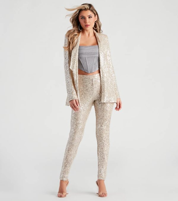 Showtime Chic Sequin Long Blazer - Image 7