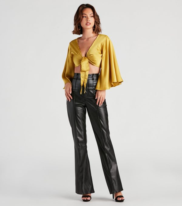 Sweet Secret Satin Kimono Sleeve Top - Image 3