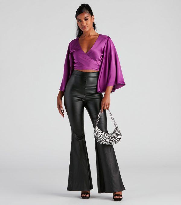 Sweet Secret Satin Kimono Sleeve Top - Image 8
