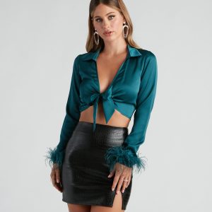 Light As A Feather Tie Front Top