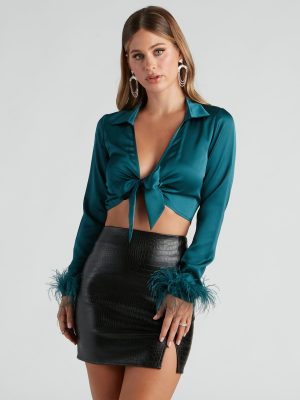 Light As A Feather Tie Front Top