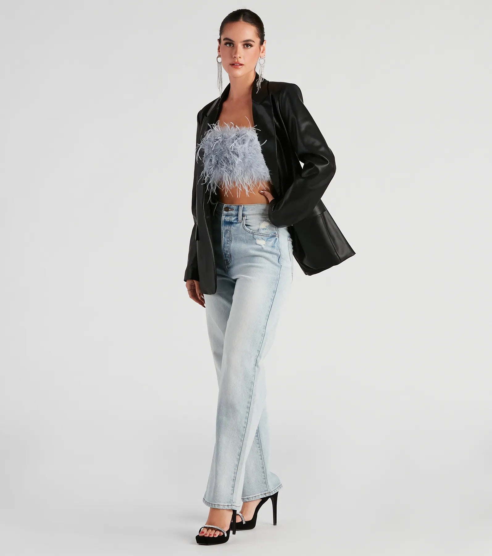 Keep It Trendy Oversized Faux Leather Blazer - Image 7