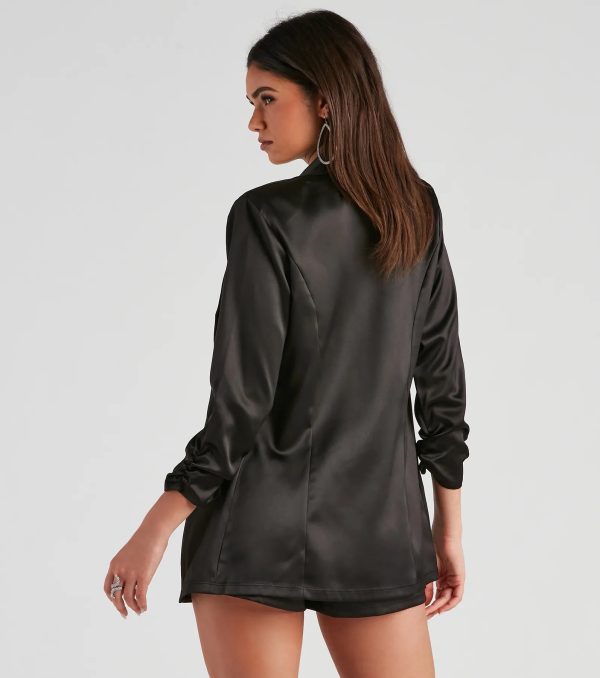 Sleek Sophistication Satin Blazer - Image 14