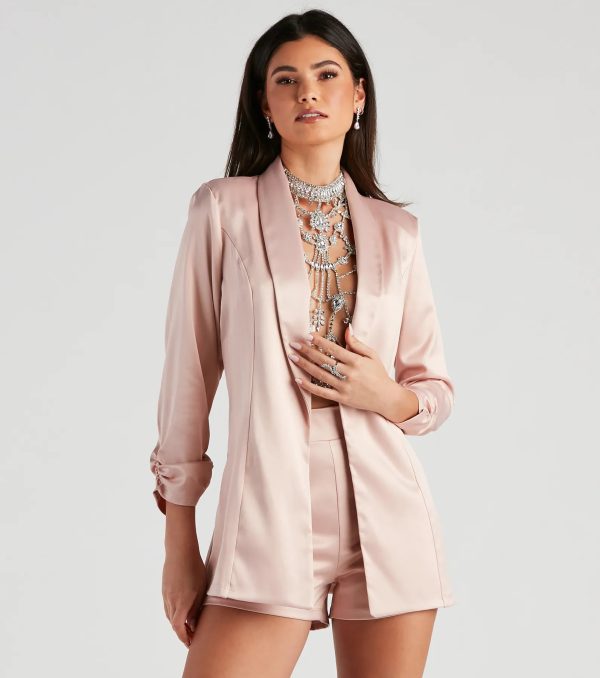 Sleek Sophistication Satin Blazer - Image 9