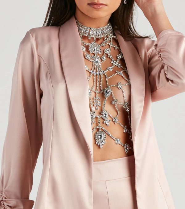 Sleek Sophistication Satin Blazer - Image 12