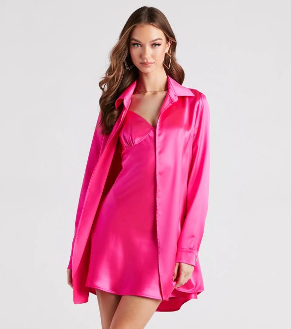 Forever Timeless Satin Collared Top - Image 5