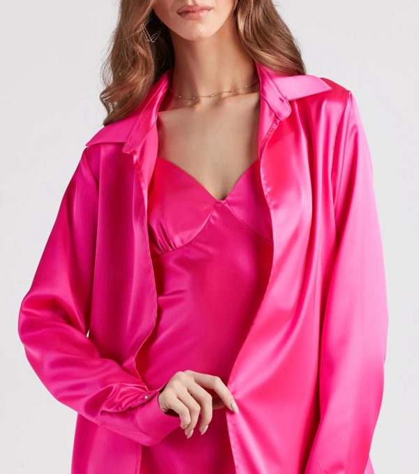 Forever Timeless Satin Collared Top - Image 8