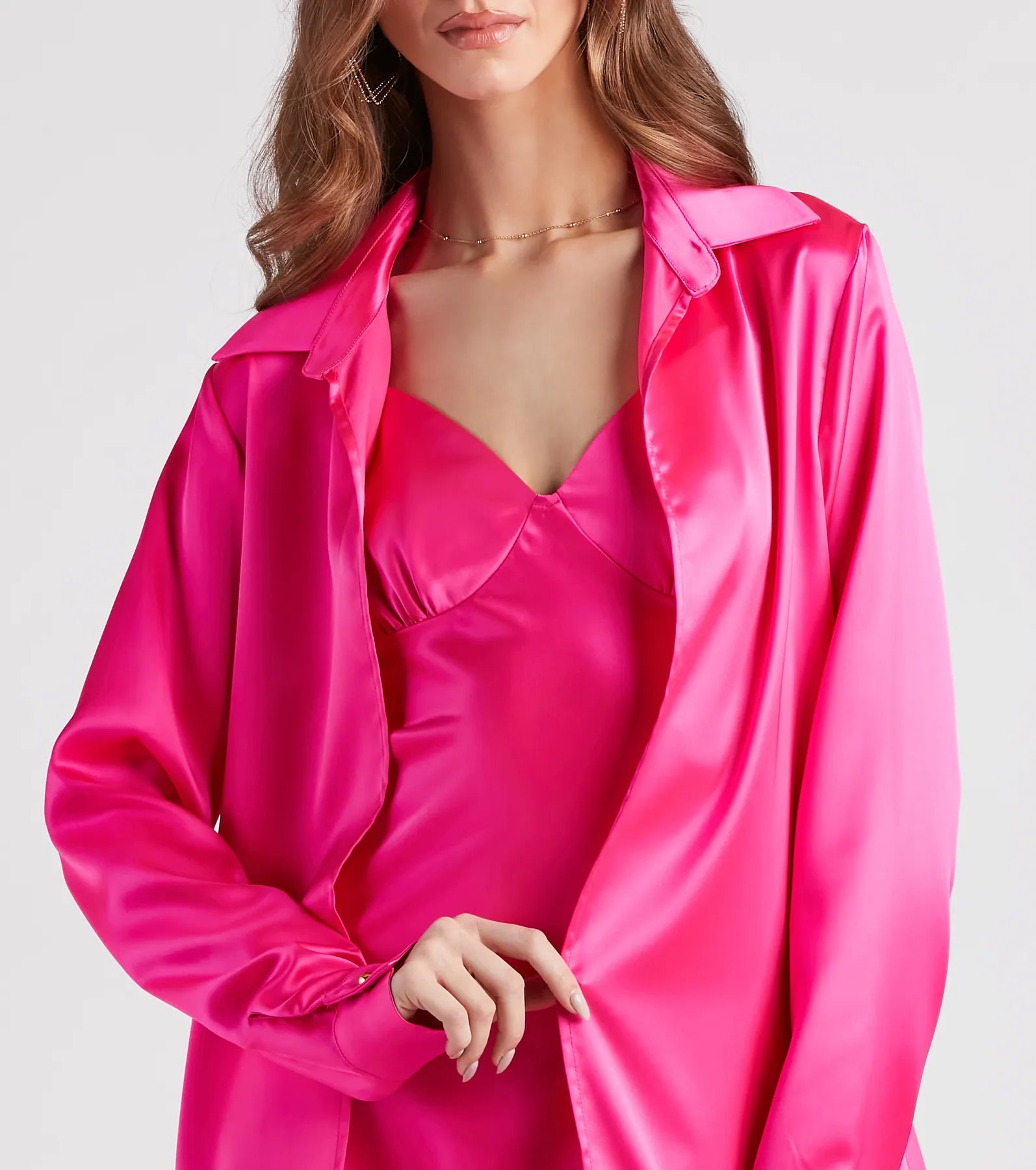 Forever Timeless Satin Collared Top - Image 8