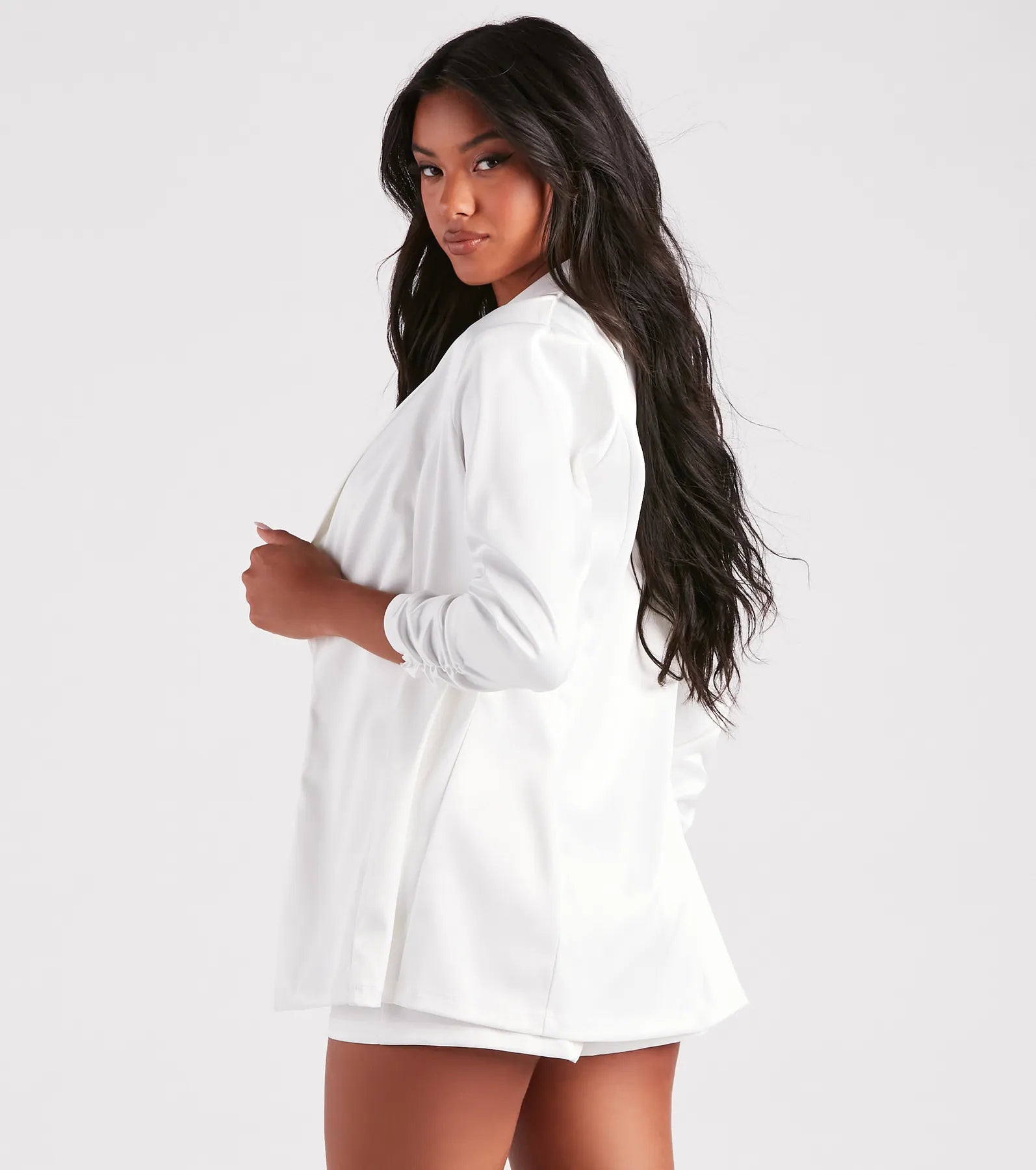 Sleek Sophistication Satin Blazer - Image 2
