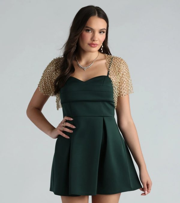 Layer On Glamour Faux Pearl Glitter Bolero - Image 4