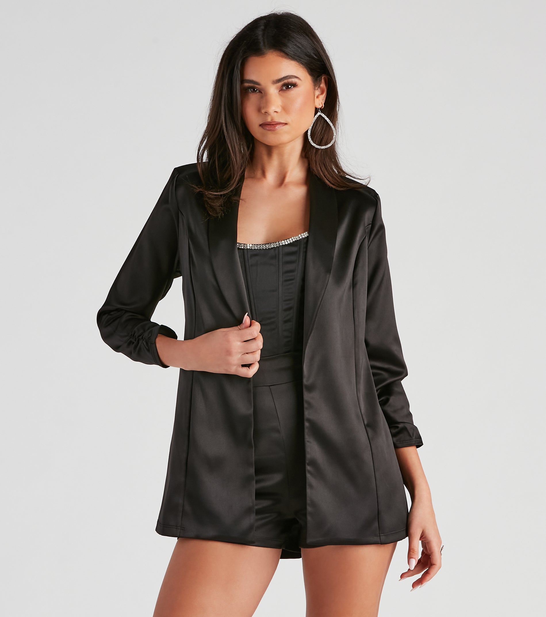 Sleek Sophistication Satin Blazer - Image 5