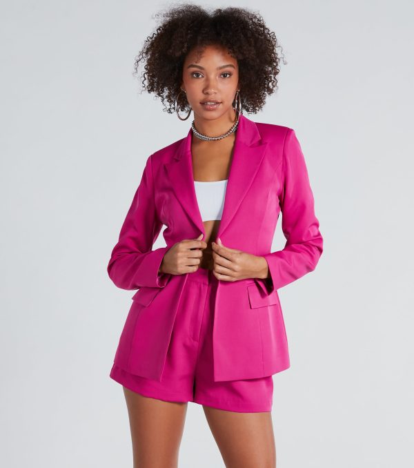Chic And Elevated Woven Blazer - Image 2