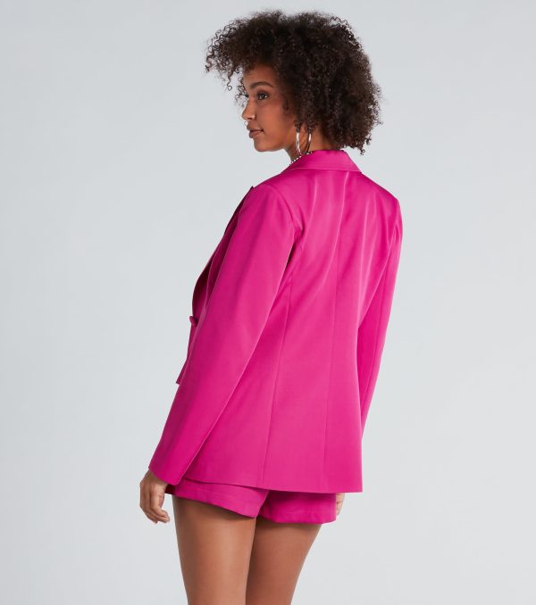 Chic And Elevated Woven Blazer - Image 4