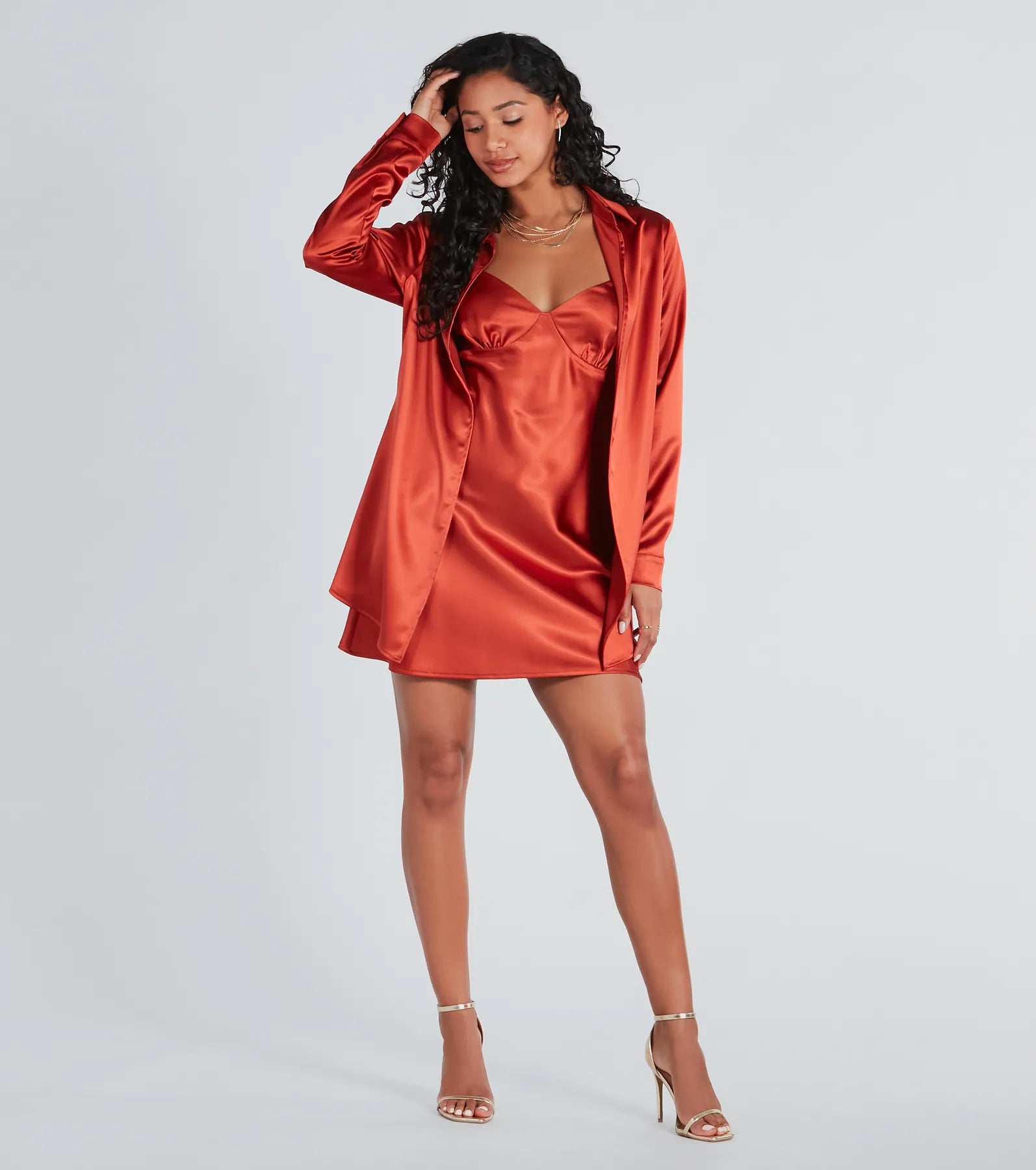 Forever Timeless Satin Collared Top - Image 3