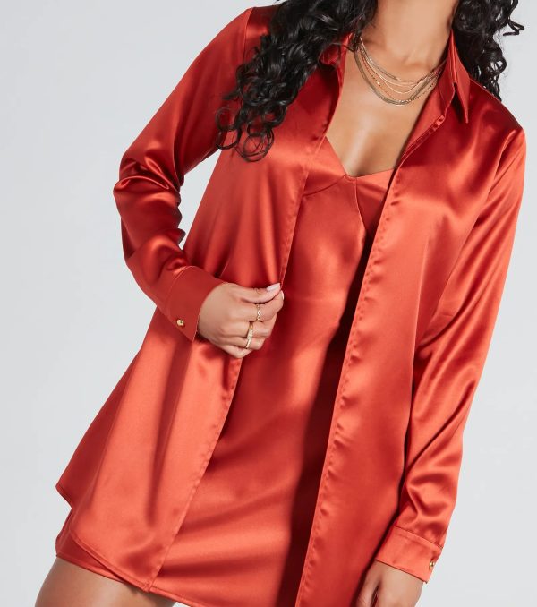 Forever Timeless Satin Collared Top - Image 4