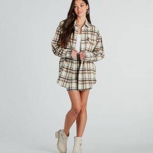 Paint The Town Plaid Flannel Shacket
