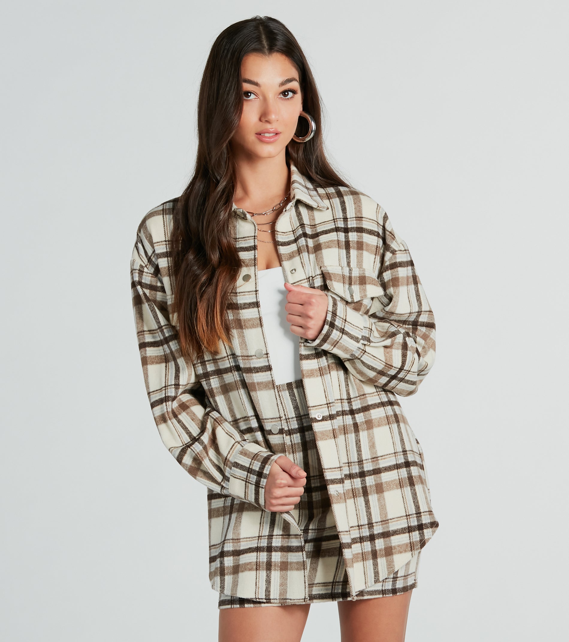 Paint The Town Plaid Flannel Shacket - Image 3