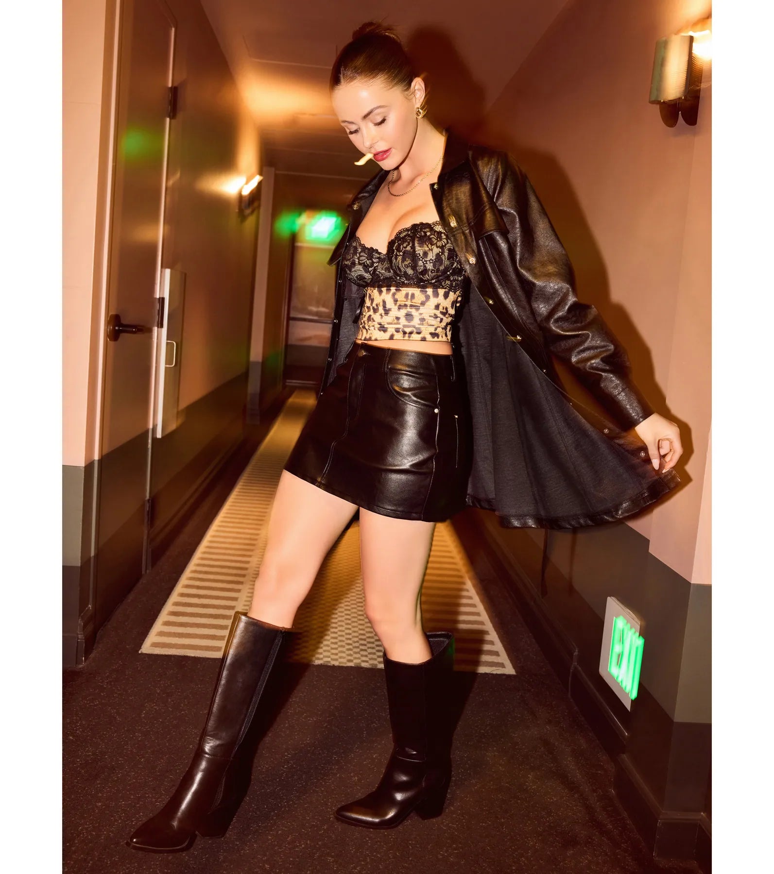 Elevated Affair Faux Leather Trench Coat - Image 7