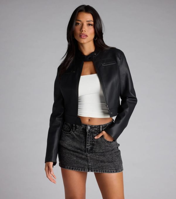 Along For The Ride Faux Leather Biker Jacket - Image 6