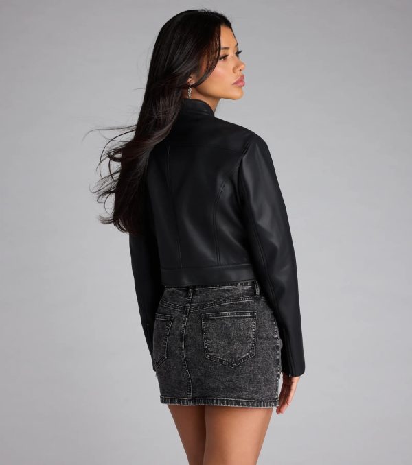 Along For The Ride Faux Leather Biker Jacket - Image 7